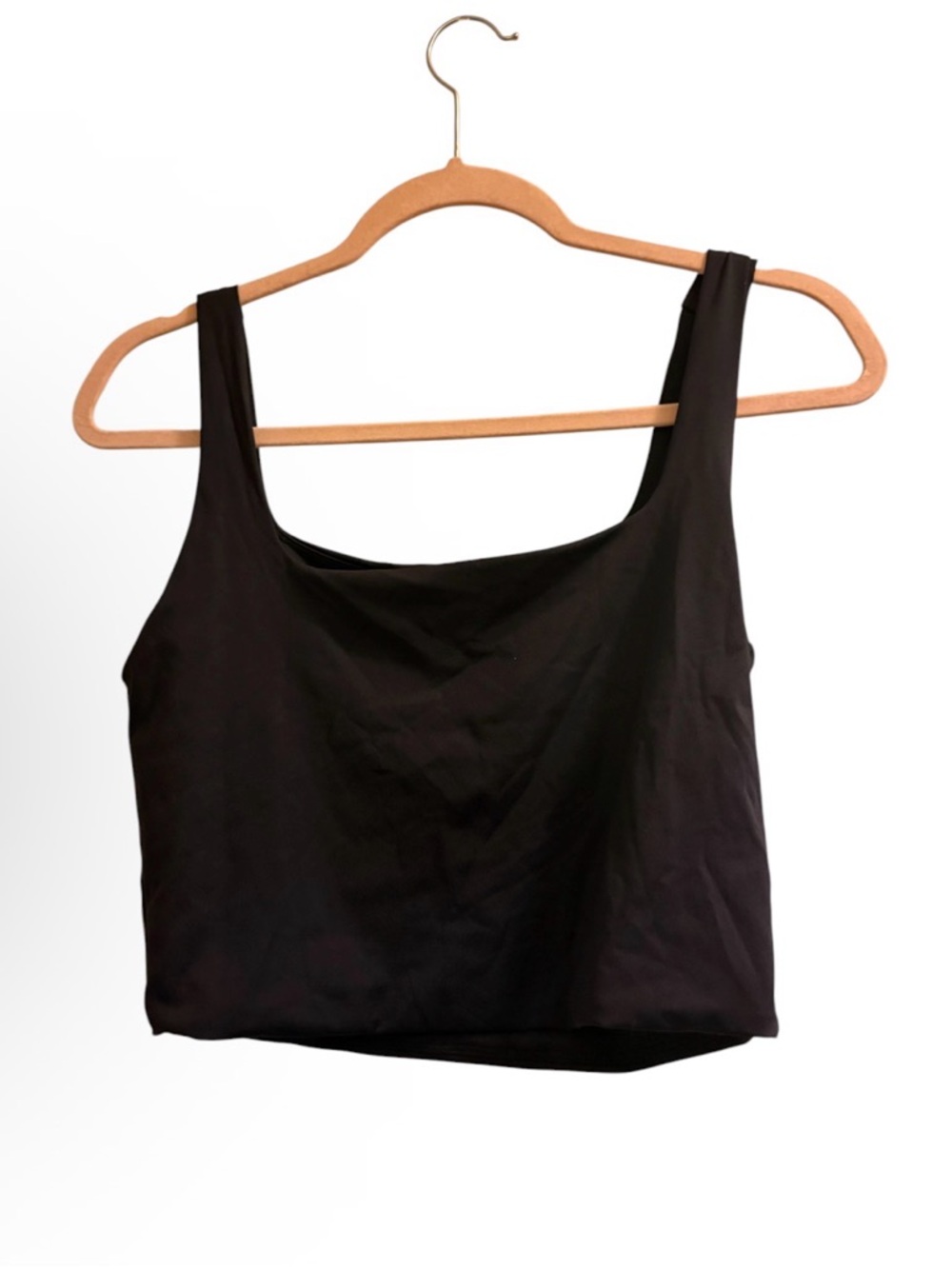 Seamless Black Crop Tank Top